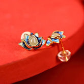 Lotus Hetian Jade Earrings - Symbolizing Elegance and Purity